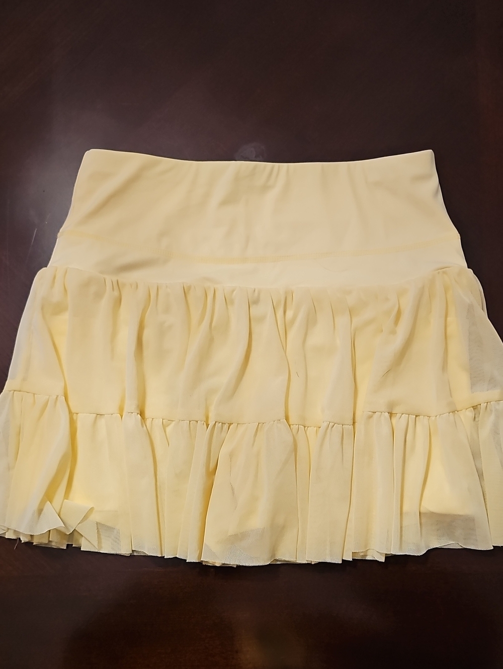 Women's Yellow Ruffled Athletic Skort